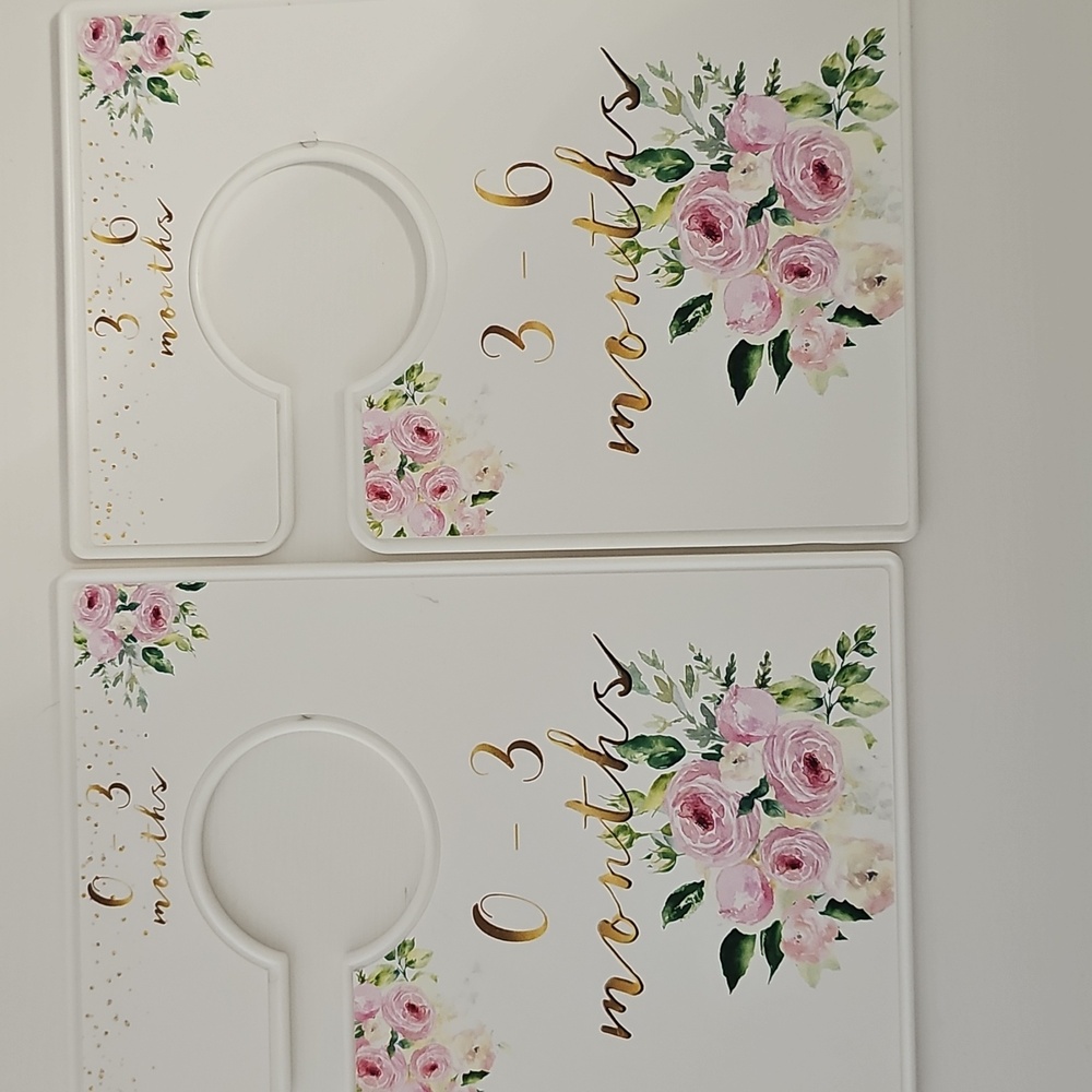 Floral Nursery Closet Dividers - Pink and Gold